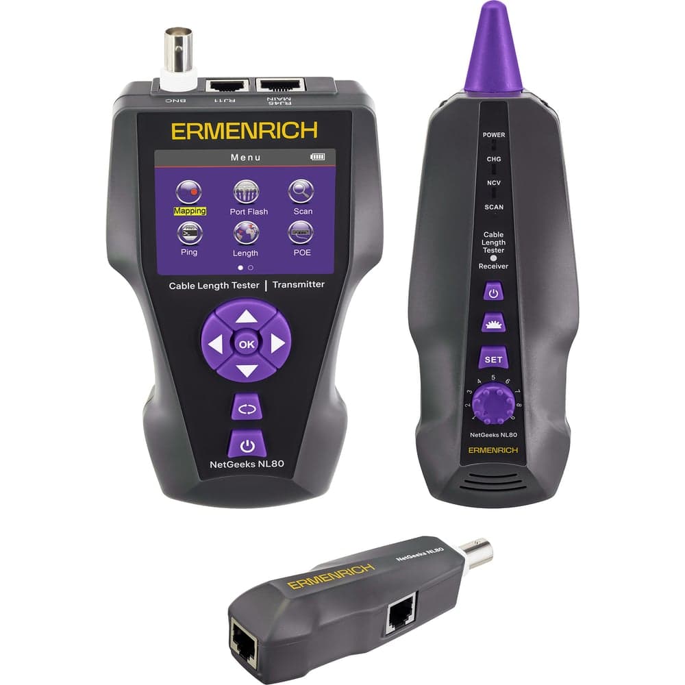 Измеритель длины кабеля Ermenrich NetGeeks NL80, фиолетовый 85673
