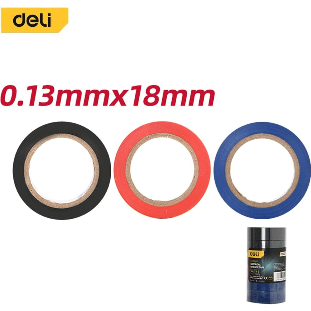 Набор изолент DELI 6шт 9м х 18мм х 0,13мм DL5264-6 211196