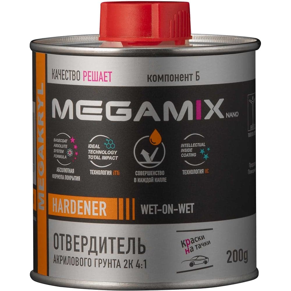 Отвердитель для акрилового грунта-наполнителя Megamix 4:1 2K, 200 гр. 4673755224180