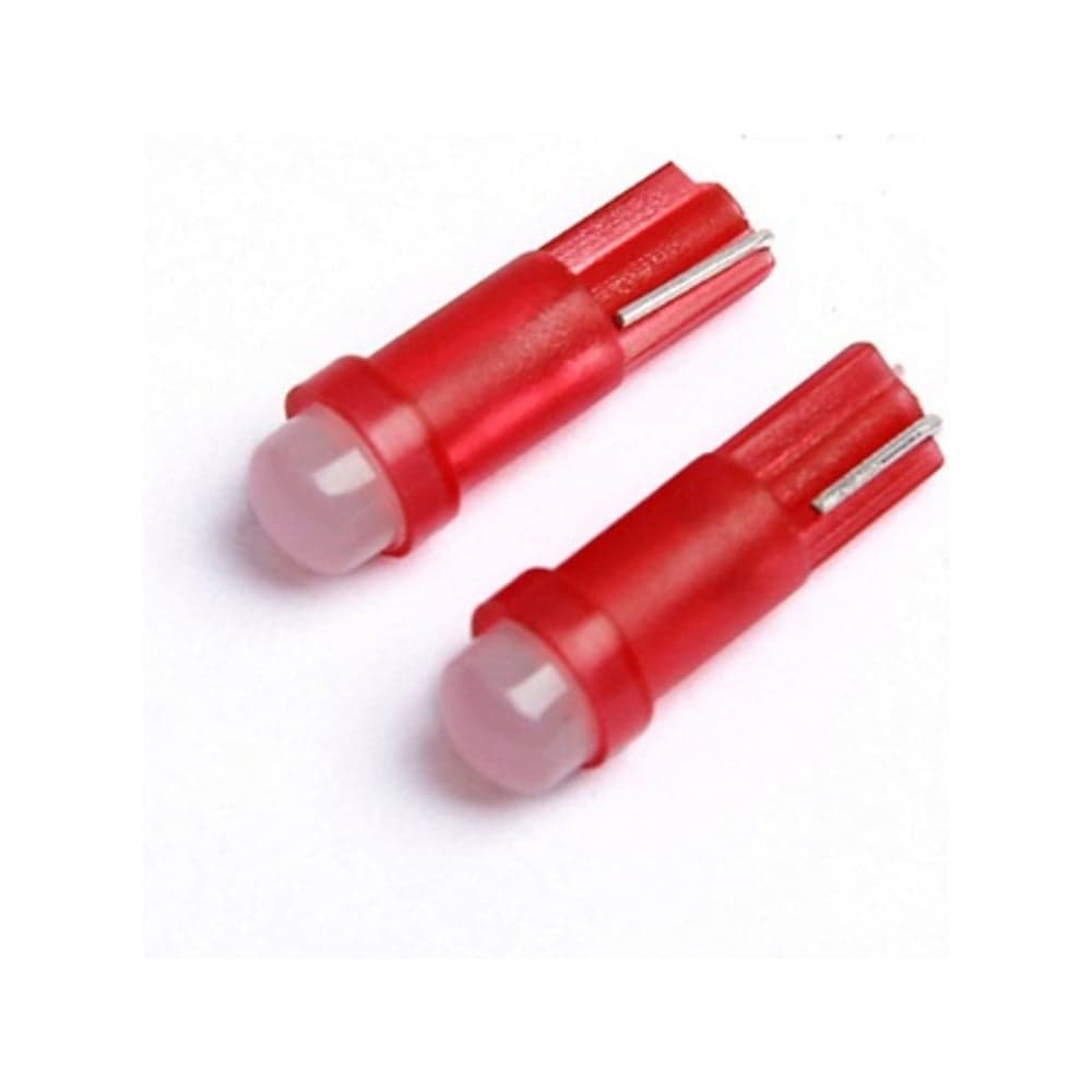 Автолампа светодиодная LONGTEK W1,2W(T5) 12V 0,3W W2x4,6d Red (КРАСНЫЙ,LED/1, ПОЛЯРНОСТЬ), комплект 10 шт) T5-0001R