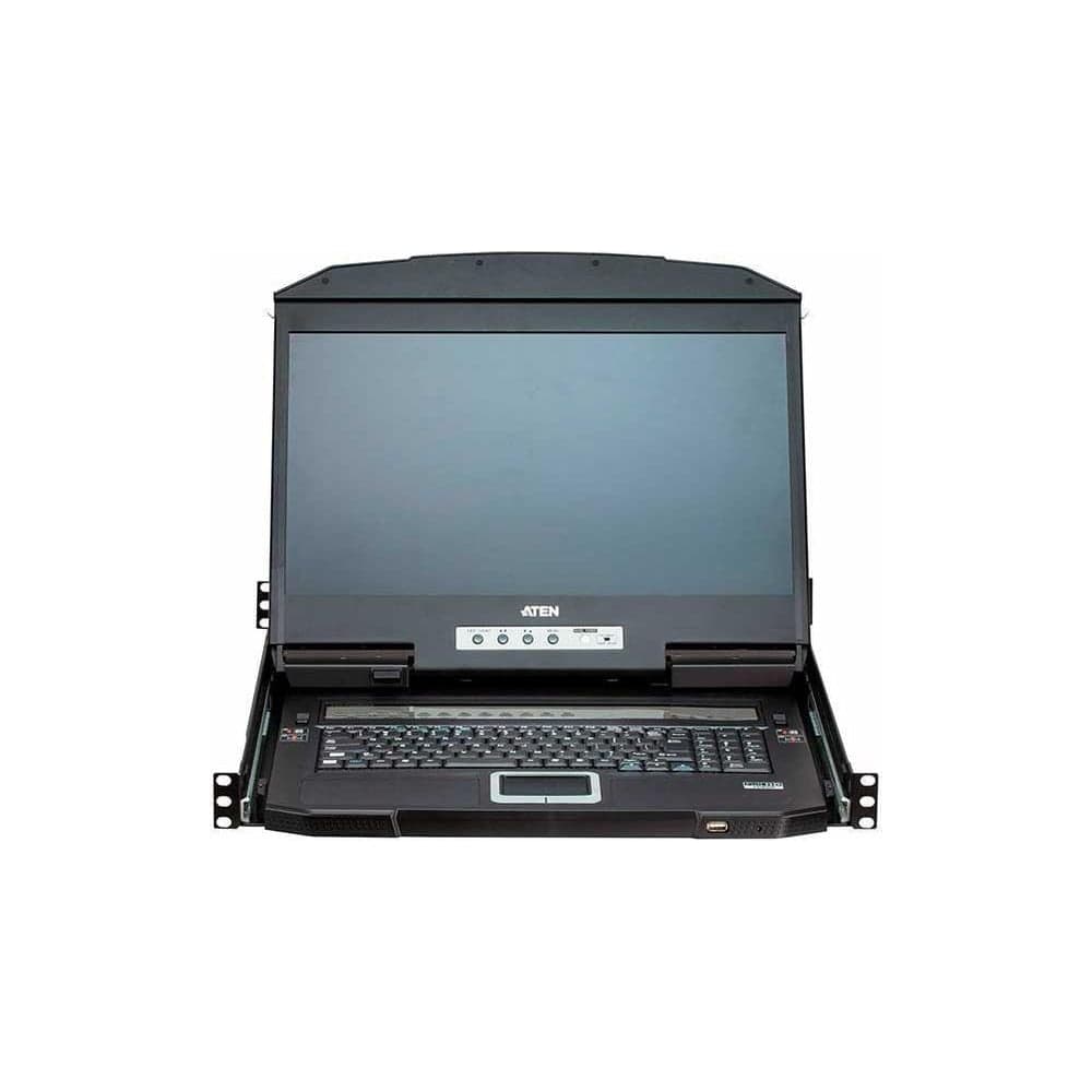 Переключатель ATEN KVM 1 user консоль LCD 18.5 = 4 cpu USB+HDMI+AUDIO, с KVM-шнурами USB+HDMI+AUDIO 2x1.8м., 1920x1080, 1U 19, исп CL3884NW-ATA-RG