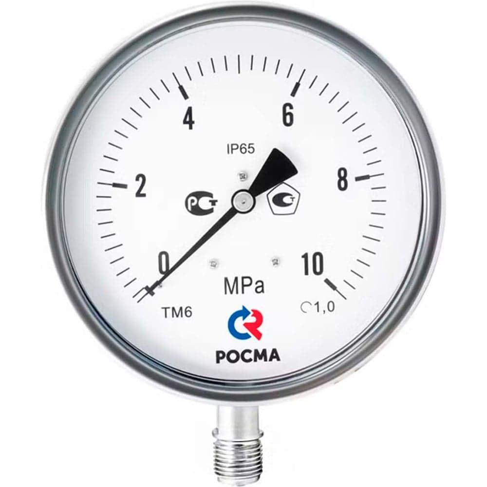 Манометр РОСМА ТМ-621Р радиальный (0-10МПа) М20х1.5 1.0, ДК150мм, виброустойчивый, коррозионностойкий, сухой D240-00806