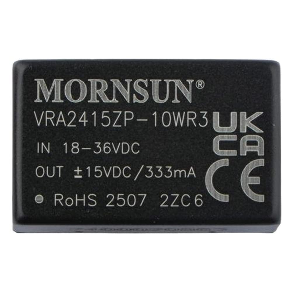 Блок питания MORNSUN VRA2415ZP-10WR3 на печатную плату, DC/DC 10 Вт 15 В, -15 В, изолированный, биполярный выход, стандартный корпус 3152709