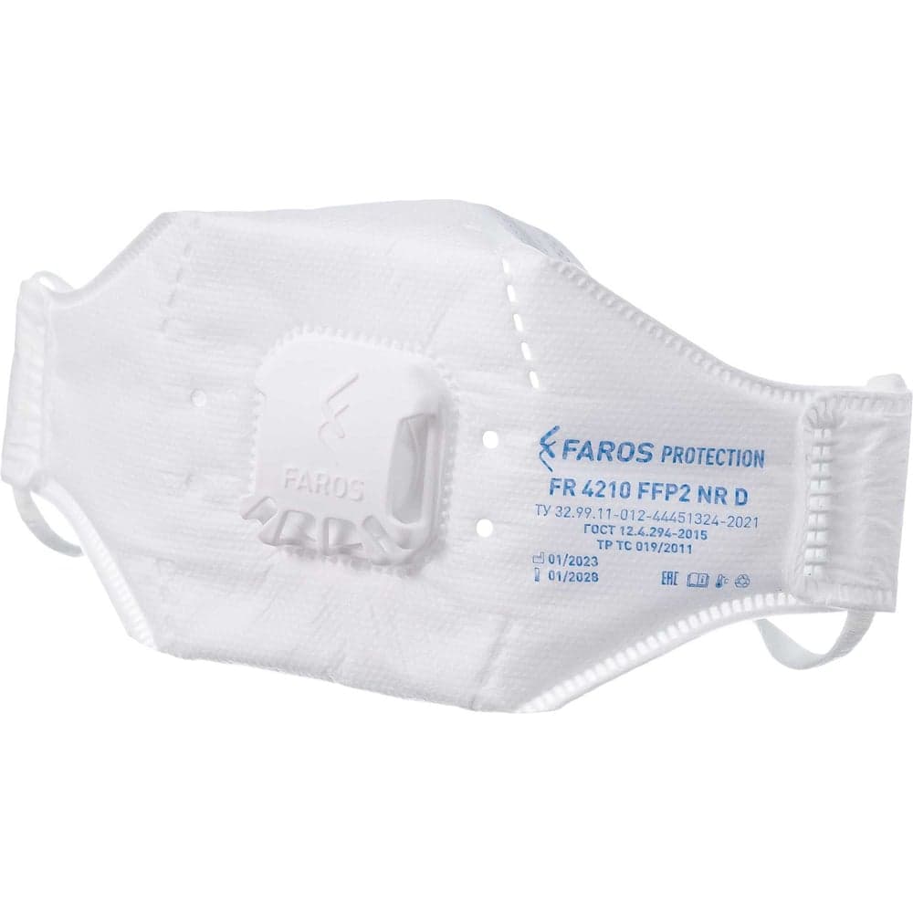Полумаска фильтрующая для защиты от аэрозолей FAROS PROTECTION FR 4210 FFP2 NR D с клапаном выдоха, PREMIUM (10шт в уп) 00-00002495