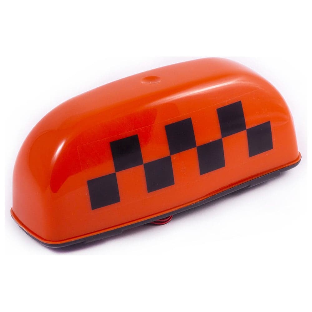Фонарь DolleX ТАКСИ шашечки 250x105x95мм, 4 магнита, 3 светодиода, оранжевый FTX-03