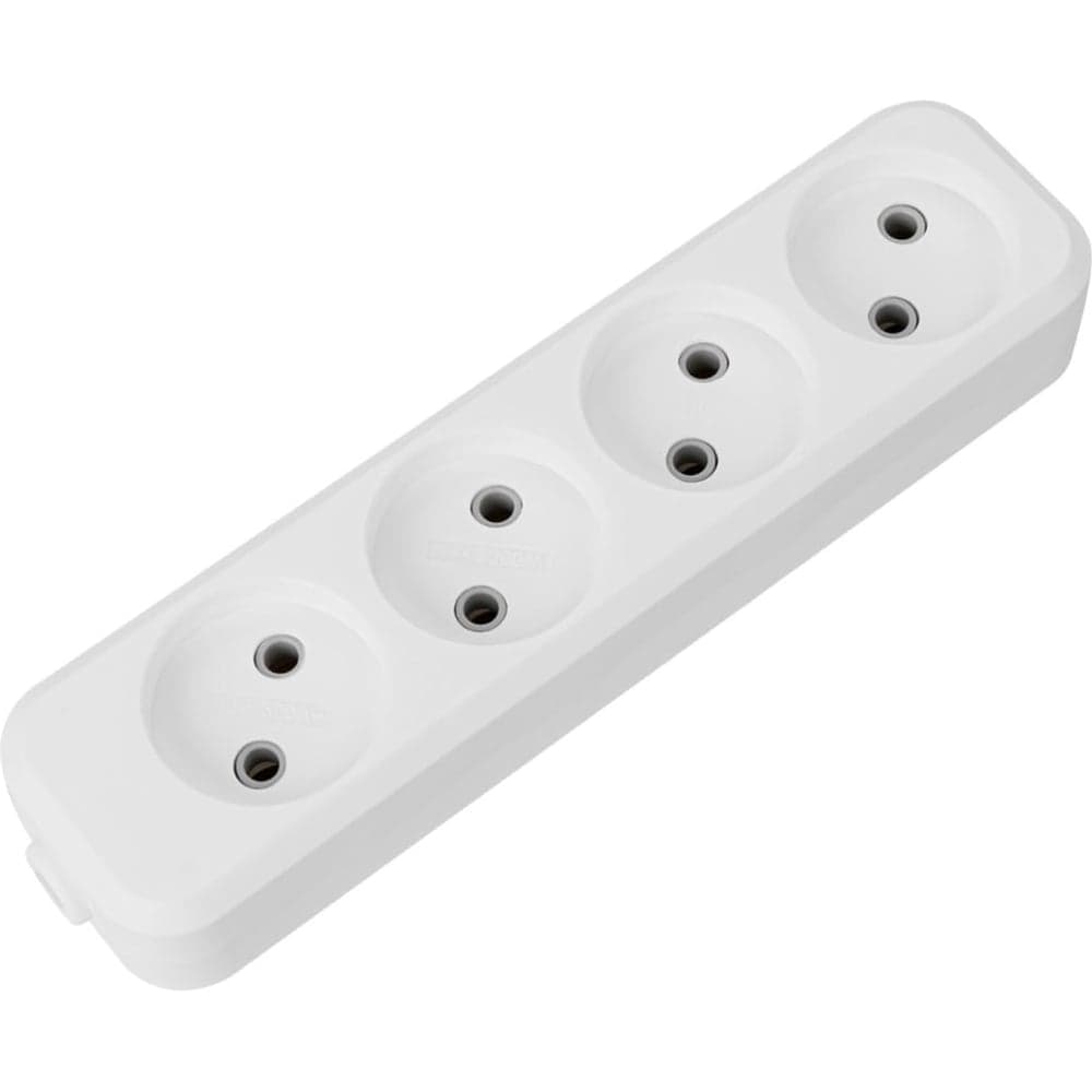 Розеточная колодка TDM ELECTRIC 4 гнезда 2П б/з 10А 250В белая серии Народная SQ1806-0419