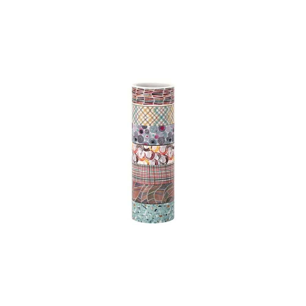 Клейкие WASHI-ленты для декора ОСТРОВ СОКРОВИЩ Микс №3, 7 цветов, рисовая бумага 661711