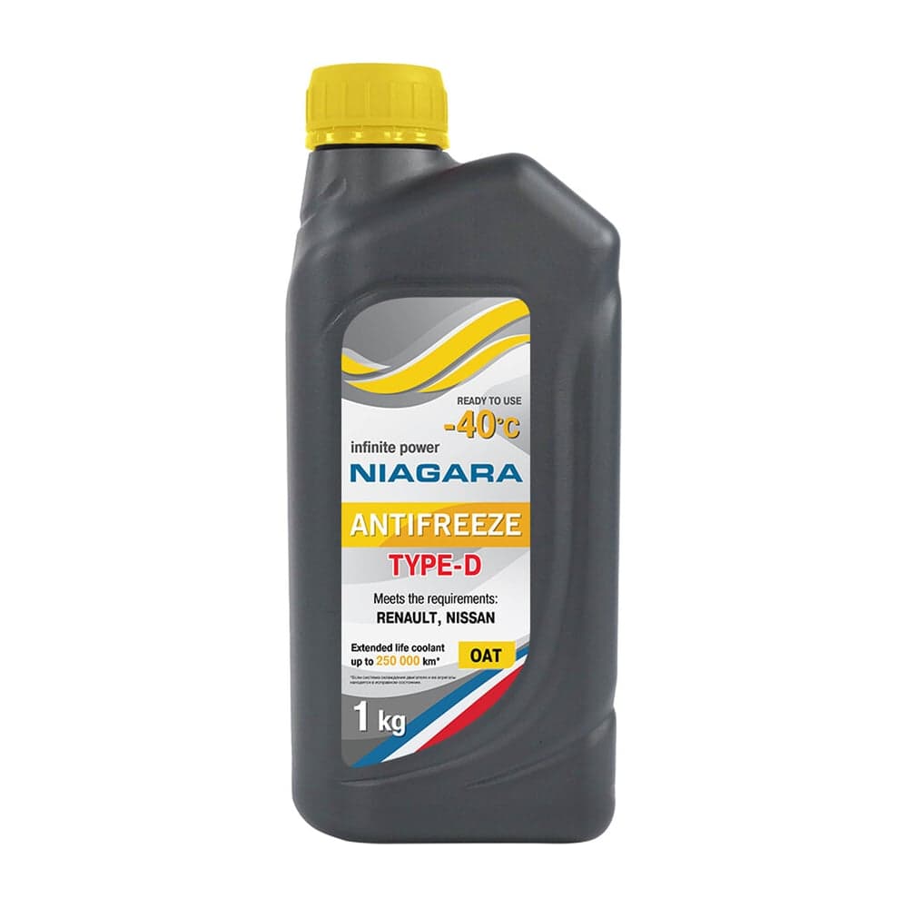 Охлаждающая жидкость NIAGARA Антифриз Type-D 40 (желтый) 1 кг 013001004058