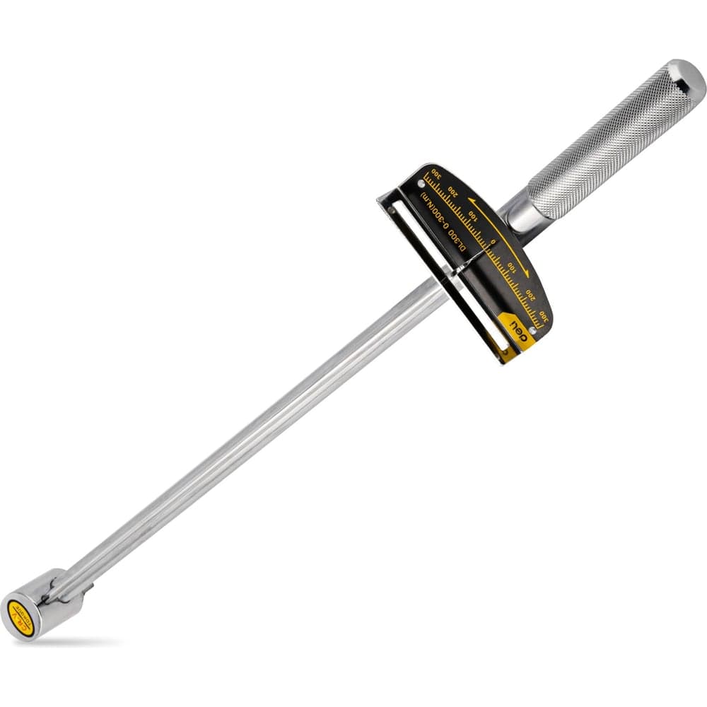 Динамометрический ключ DELI DL300 0-300 нм, 1/2", длина 480 мм, головка Cr-V, противоскользящая рукоятка 104459