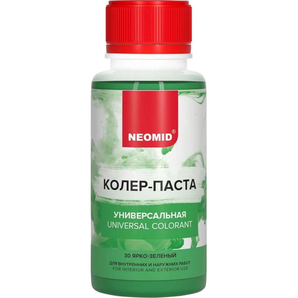 Колер-паста универсальная NEOMID Палитра №1 (30 ярко-зеленый) 100 мл Н-КолПаста-30-яр/зел