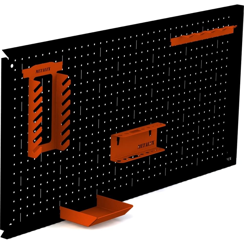 Металлическая перфопанель ООО Металекс Metalex 400x1400 чёрная с комплектом аксессуаров PRCHA40140