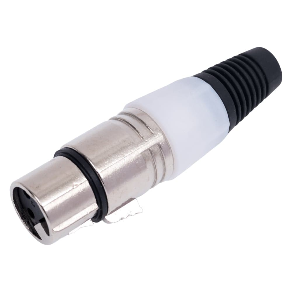 Разъем XLR 3P гнездо Pro Legend металл цанга на кабель, белый, PL2183