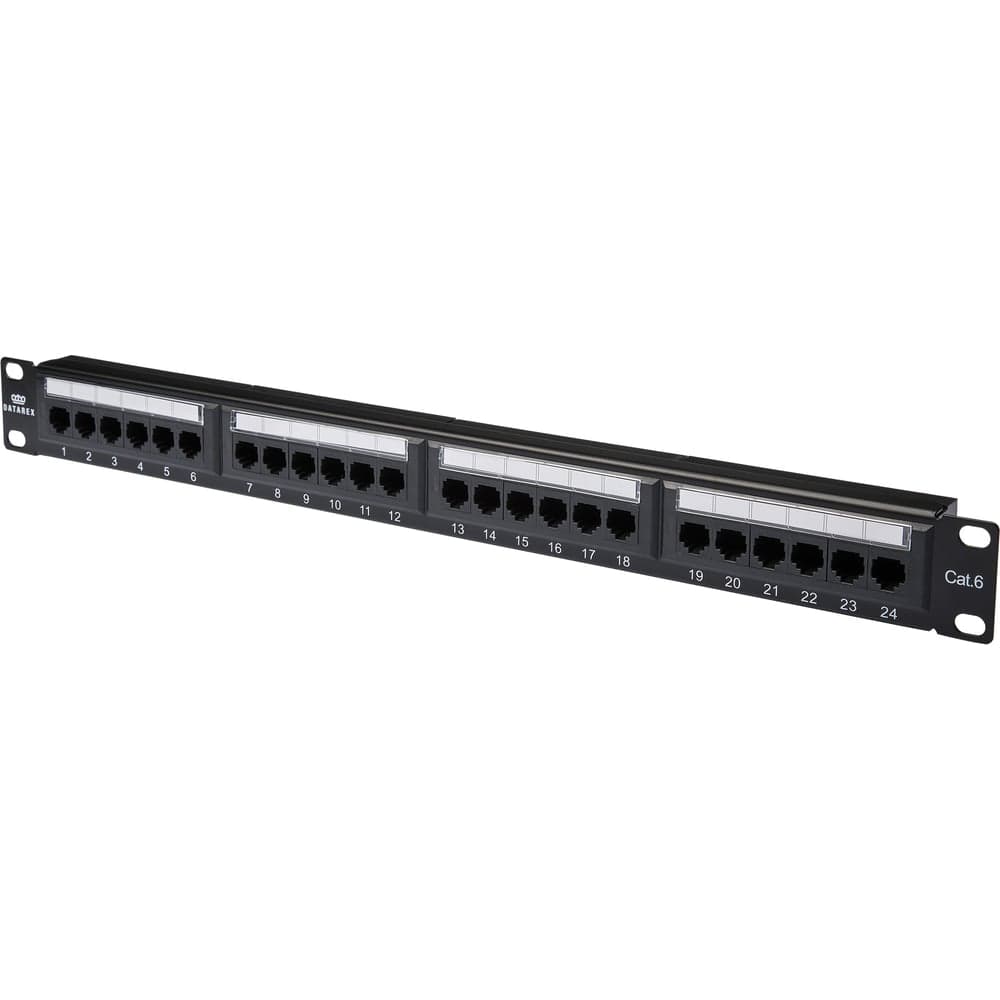 Коммутационная панель DATAREX категория 6, utp, 19 дюймов, 1u, 24хrj45 568a/в, черный DR-4003