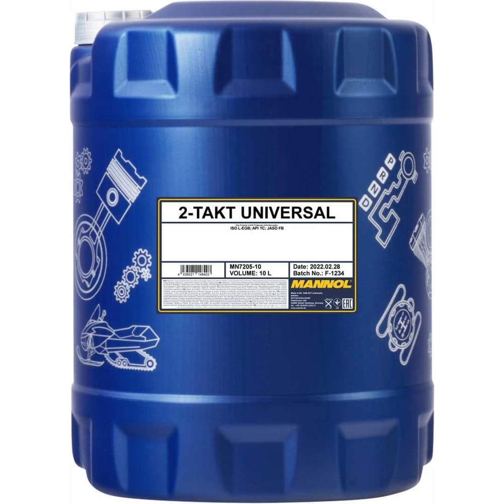 Минеральное моторное масло для 2Т двигателей 2-ТAKT UNIVERSAL 10 л MANNOL 1432
