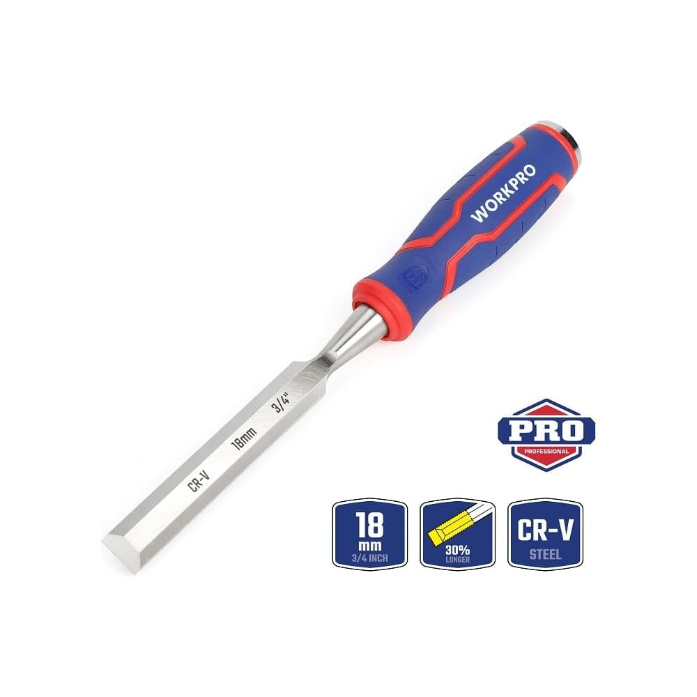 Стамеска-долото WORKPRO 18 мм, CR-V кованая сталь WP243008