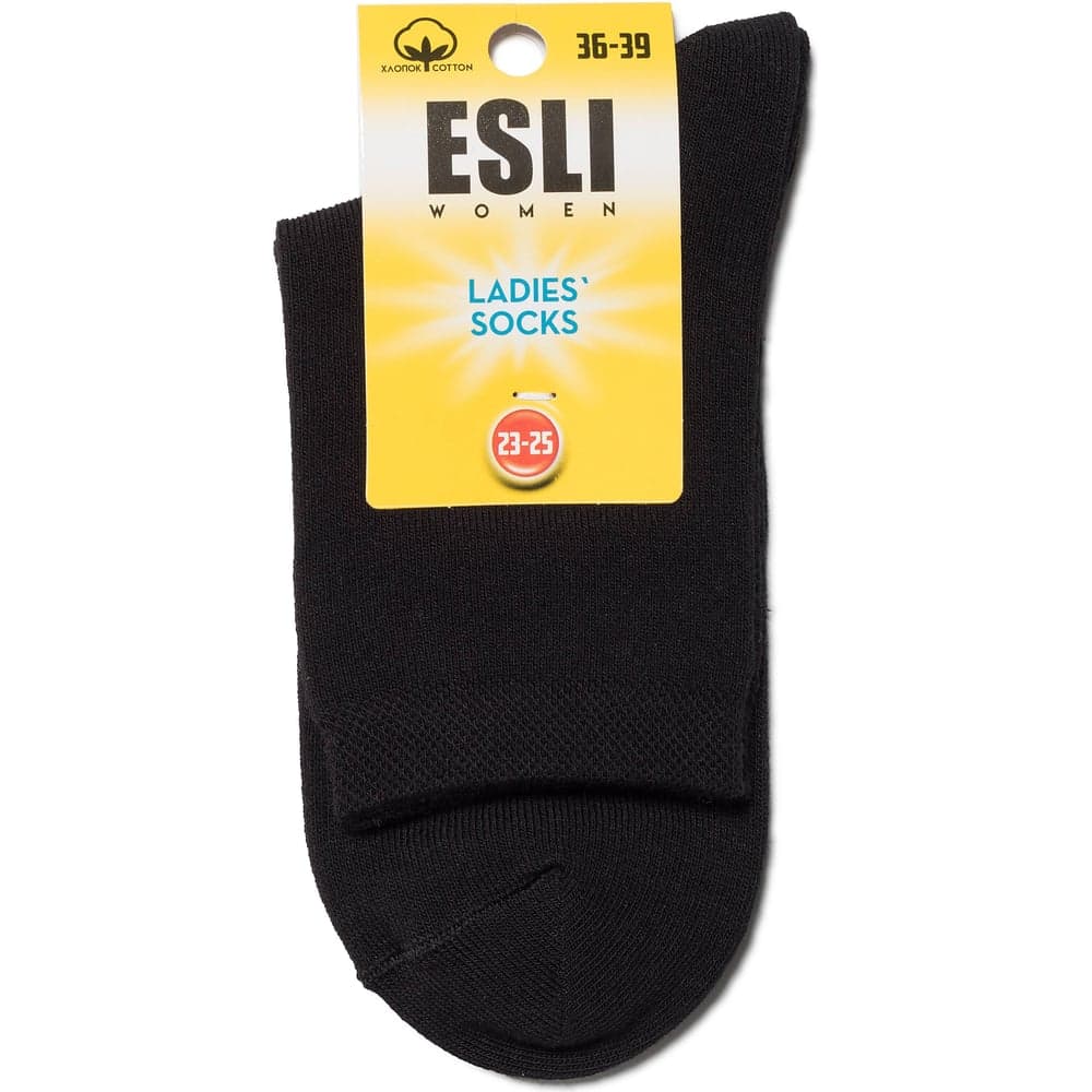 Хлопковые женские носки ESLI 19с-148спе, р. 23-25, 000 черный1001321170030012000