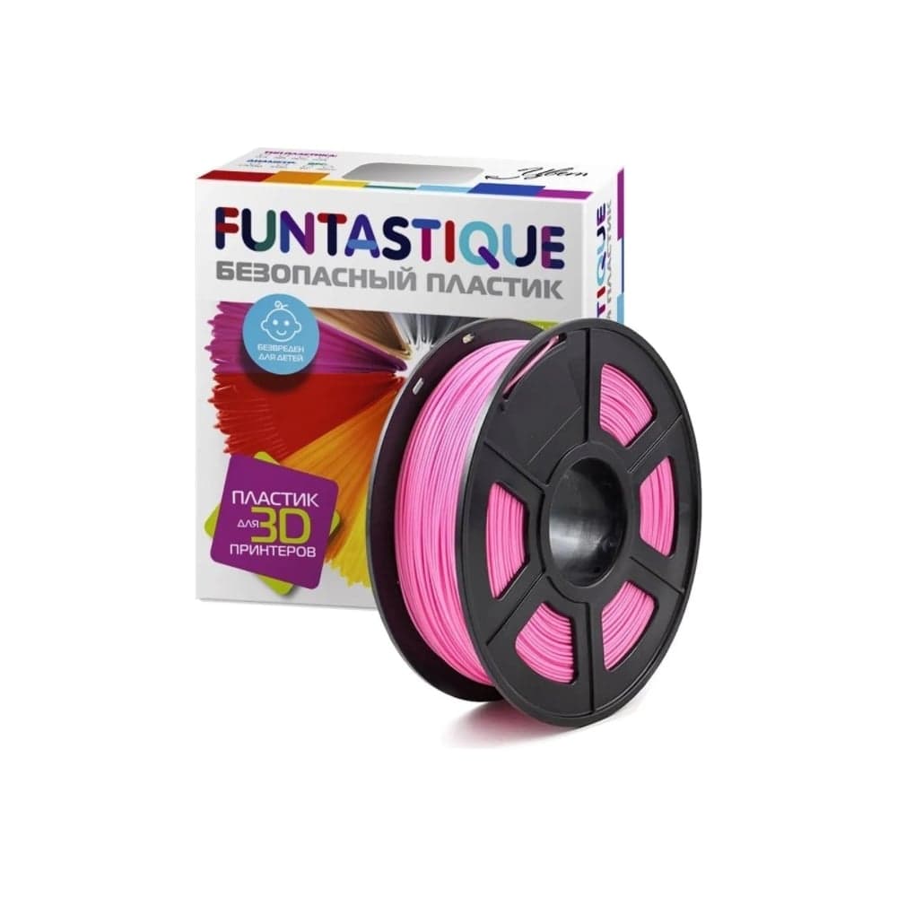 Пластик в катушке FUNTASTIQUE pla, 1.75 мм, 1 кг, розовый PLA-1KG-PK