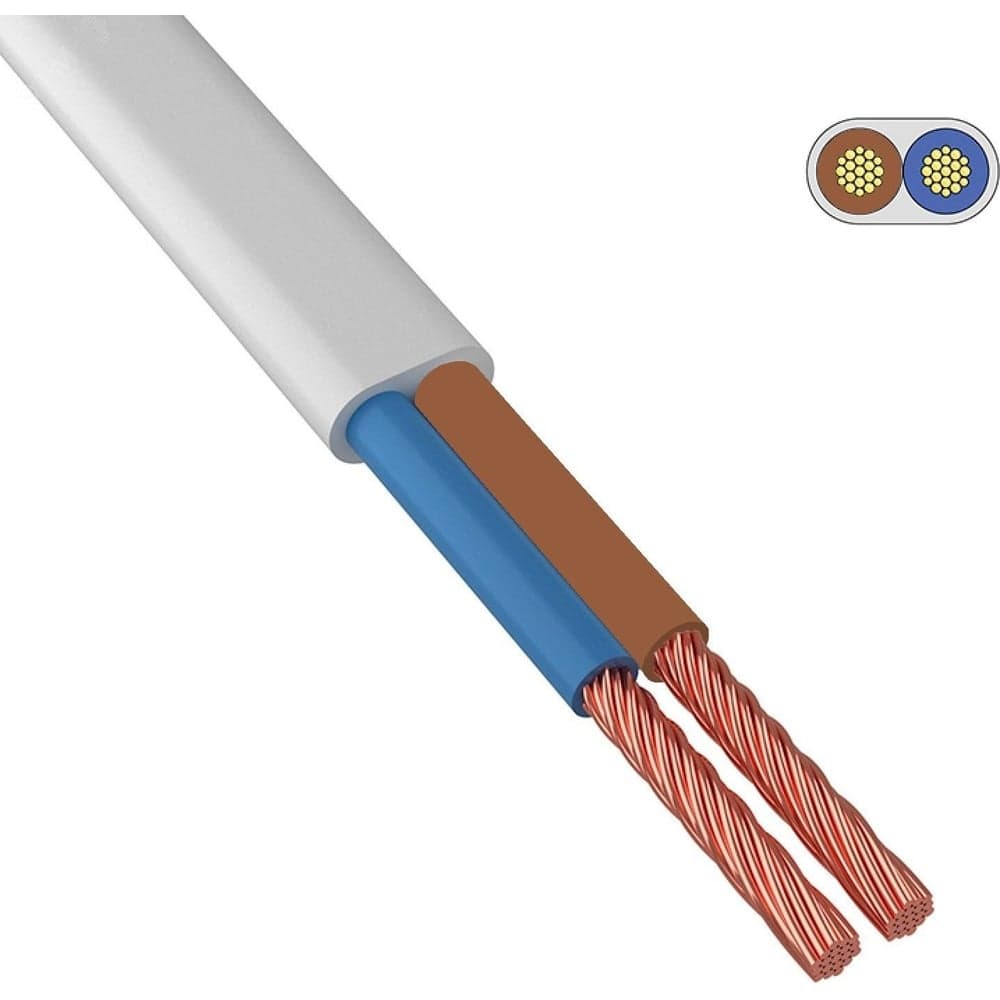 Шнур iTOK шввп 2x0,5 гост белый (100 метров) i-KPP-SHVVP-205-100-W