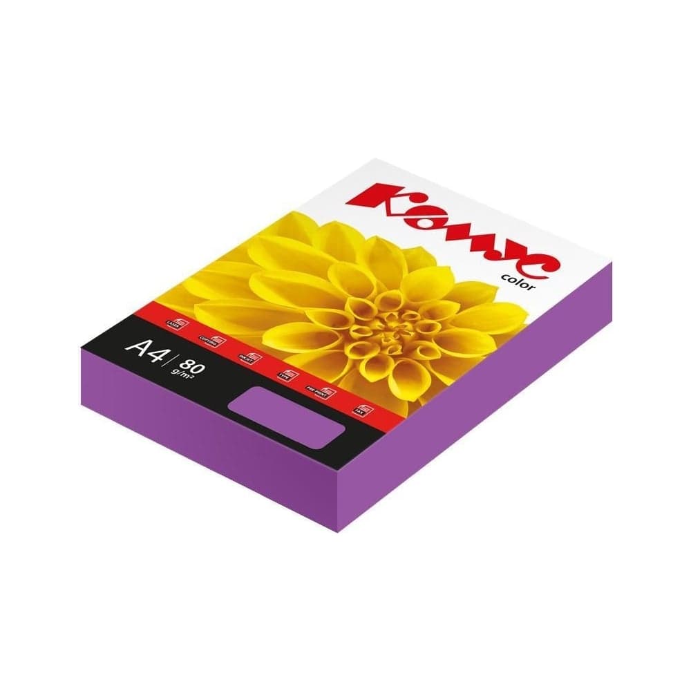 Бумага цветная Комус Color (лиловый интенсив), 80г, А4, 500 л. 619962