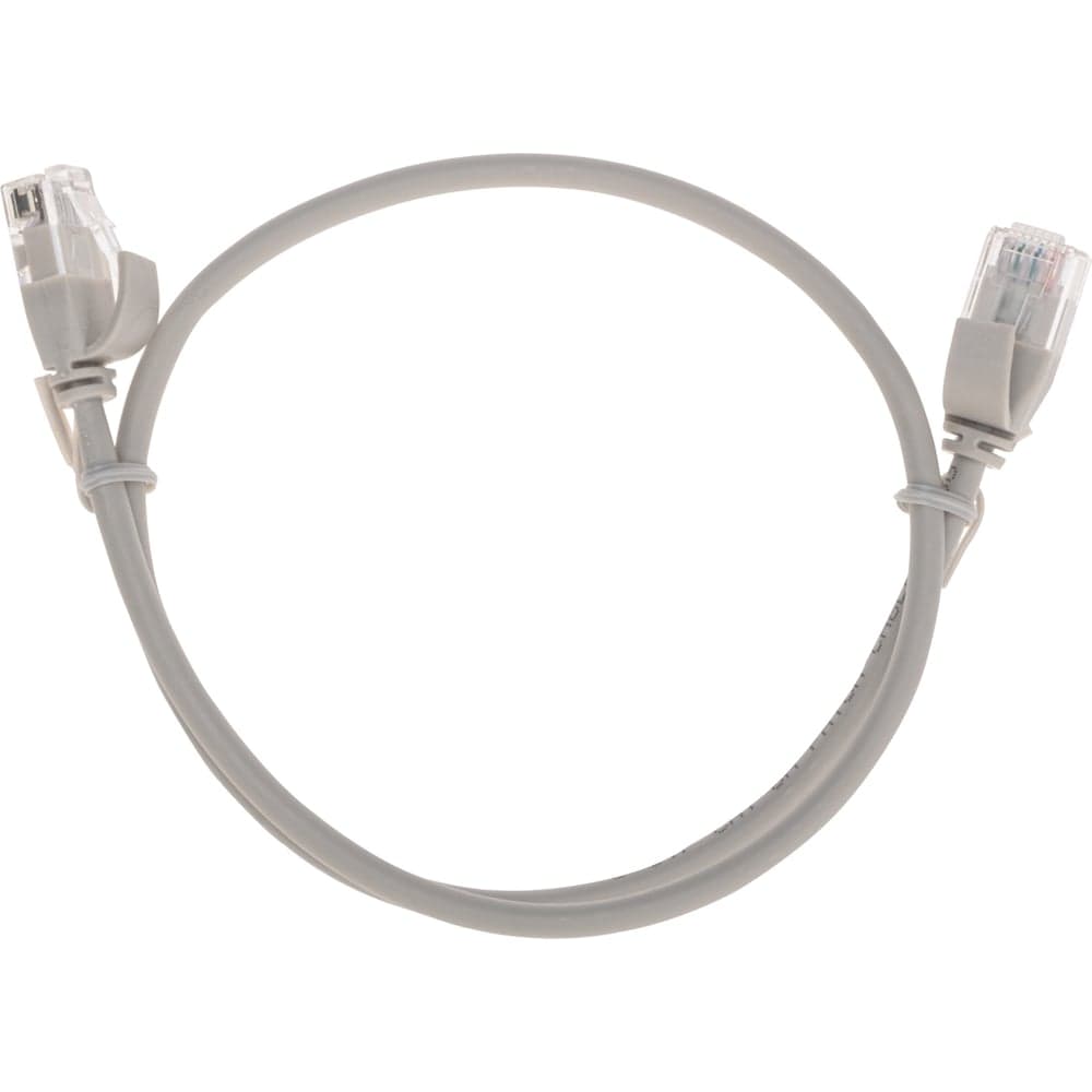 Патч-корд U/UTP REXANT CAT 6A (10G), RJ45-RJ45, 28AWG, LSZH, серый, 0,5м 02-0380-05