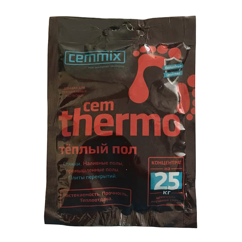 Добавка для теплых/ наливных/ промышленных полов и стяжек цементная Cemmix CemThermo концентрат саше 50 мл