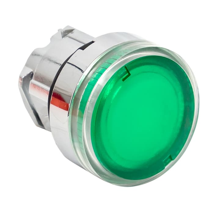 Кнопка плоская EKF PROxima XB4 380 В IP54 без фиксации с подсветкой зеленая (XB4BW-G)