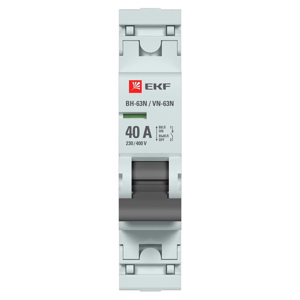 Выключатель нагрузки EKF PROxima ВН-63N 1Р 40А 230 В на DIN-рейку (S63140)