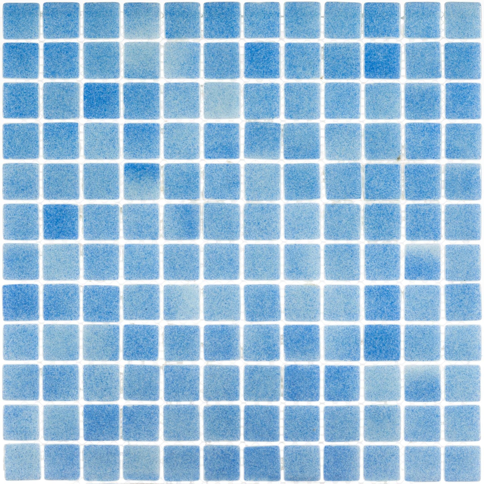Мозаика Mir Mosaic Natural Steppa голубая стеклянная 315х315х5 мм глянцевая antislip